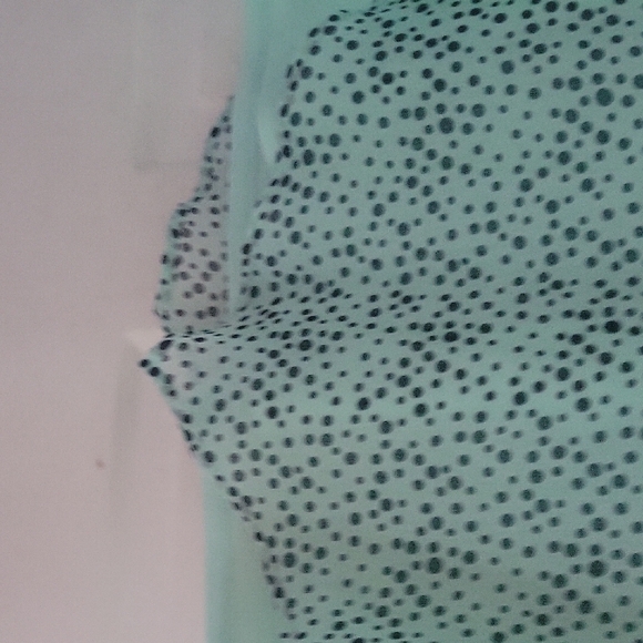 Max Studio Light Green and Black Dotted Blouse - Picture 3 of 6